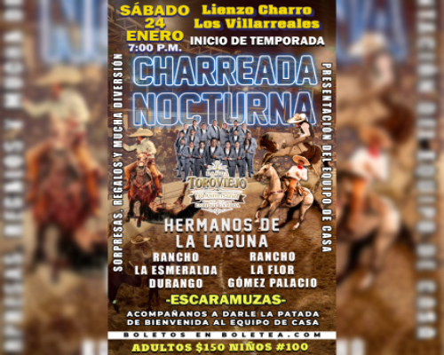 TCLCV260124 CHARREADA NOCTURNA LIENZO CHARRO LOS VILLARREALES